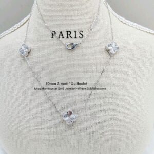 MsMorningstar 18k Hk Vintage Flower 3 Motif Necklace | Floral Collection