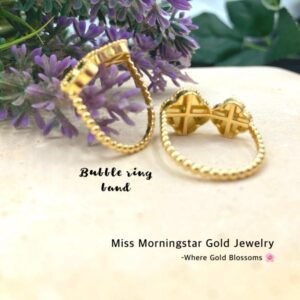 MsMorningstar 18k Bubble Twin Flower Ring