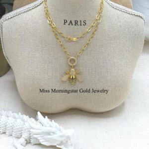 MsMorningstar 18k Blossom Queen’s Nectar: Queen Bee Necklace | Floral Collection