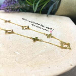 MsMorningstar 18k Lou Blossom Station Necklace | VNB