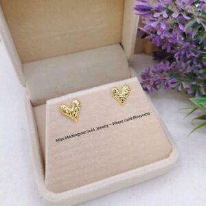 MsMorningstar 18k Happy Glow Heart Stud Earrings | Diacut Collection