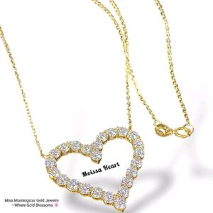 MsMorningstar 18k Starlight Moissa Open Heart Necklace | Heart Collection
