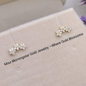 MsMorningstar 18k Luster Blossom Stud Earrings | Moissanite Collection