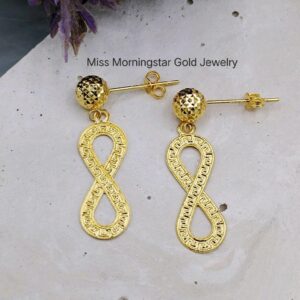 MsMorningstar 18k Infinity Versa in Diacut Ball Stud Earrings | Lucky Charm Collection
