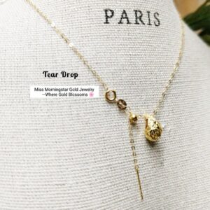 MsMorningstar 18k Tear Drop in Bloom Pendant/Necklace
