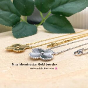 MsMorningstar 18k HK 20mm Vintage Flower Centered Necklace | Floral Collection