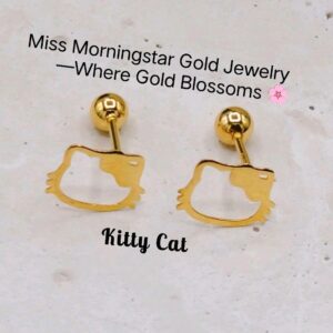 MsMorningstar 18k Hello Kitty Deroscas Earrings