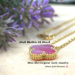 MsMorningstar 18k Hk Setting Flower Shaded Center Necklace | Floral Collection