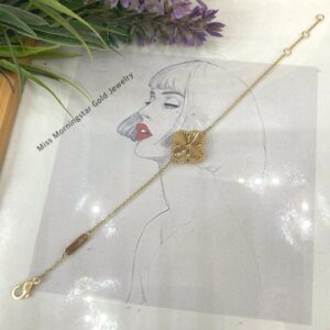 MsMorningstar 18k (15mm) HK Setting Single Clover Bracelet | Floral Collection