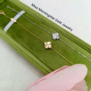 MsMorningstar 18k 10mm Hk Setting 1 Motif Bracelet Vintage Flower | Floral Collection