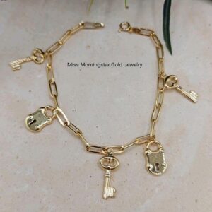 MsMorningstar 18k Key Lock Charm Bracelet | Inspired Collection