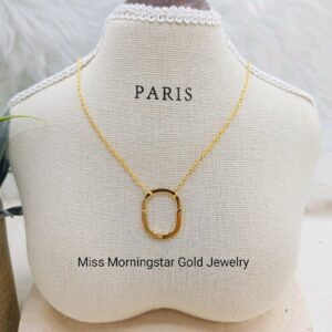 MsMorningstar 18k Oval Lock Center Necklace | Designer Collection
