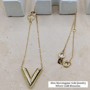 MsMorningstar 18k Premium V Necklace | Designer Collection