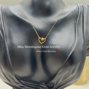 MsMorningstar 18k Premium Lightweight Karkar Nail Heart Center Necklace