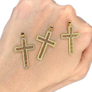 18k Fend Cross Pendant