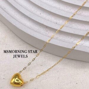 18k Solid Heart Charm Pendant