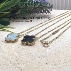 MsMorningstar 18k Hk Setting Flower Shaded Center Necklace | Floral Collection