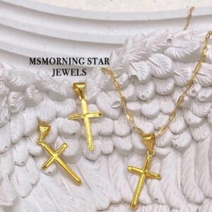 Dainty Solid Mini Cross & Pendant Set