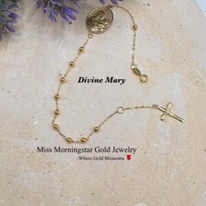 MsMorningstar 18k Divine Mary Rosary Bracelet | Lightweight